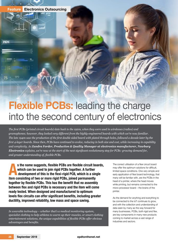 Newbury Electronics featured in EPDT News September 2019